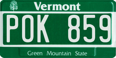 VT license plate POK859