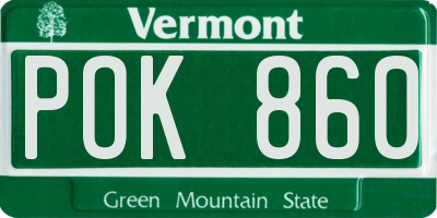 VT license plate POK860