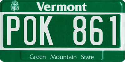 VT license plate POK861