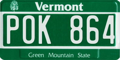 VT license plate POK864