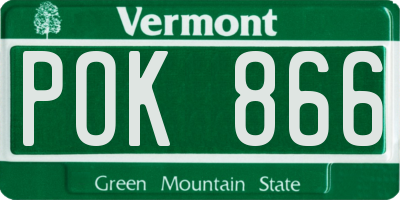 VT license plate POK866