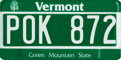 VT license plate POK872