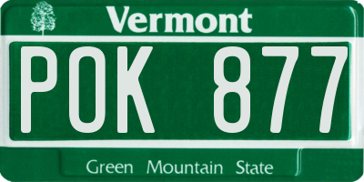 VT license plate POK877