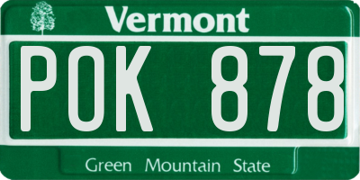 VT license plate POK878