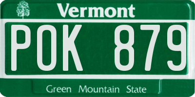 VT license plate POK879