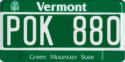 VT license plate POK880