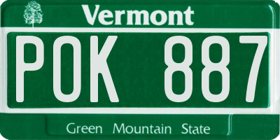 VT license plate POK887