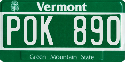 VT license plate POK890