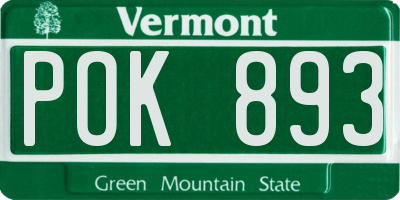 VT license plate POK893