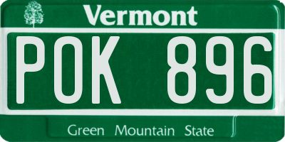 VT license plate POK896