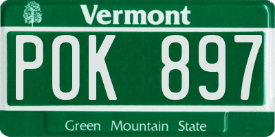 VT license plate POK897