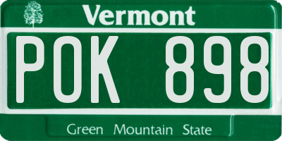 VT license plate POK898