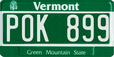 VT license plate POK899
