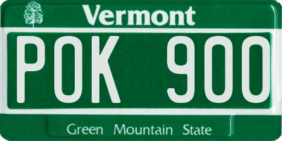 VT license plate POK900