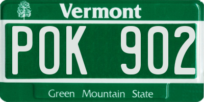 VT license plate POK902