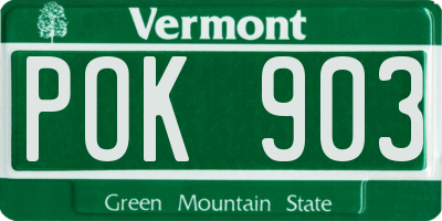 VT license plate POK903