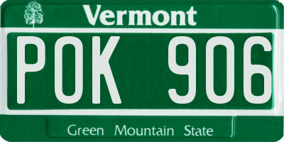 VT license plate POK906