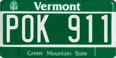 VT license plate POK911