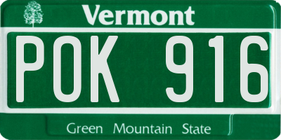 VT license plate POK916