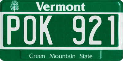 VT license plate POK921