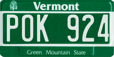 VT license plate POK924
