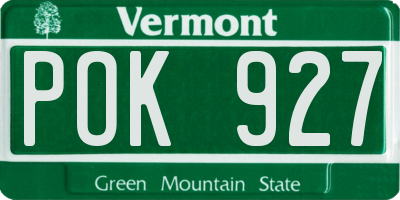 VT license plate POK927