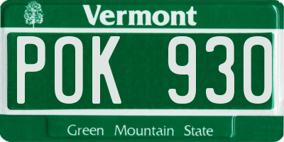 VT license plate POK930