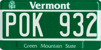 VT license plate POK932