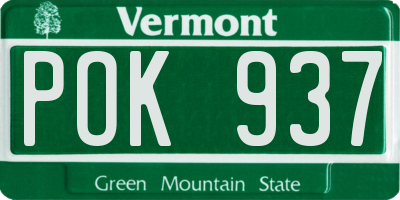 VT license plate POK937