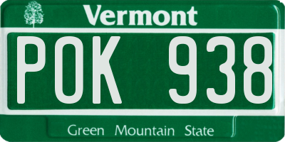 VT license plate POK938