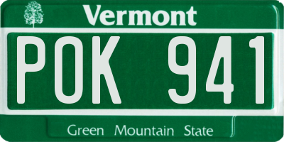 VT license plate POK941