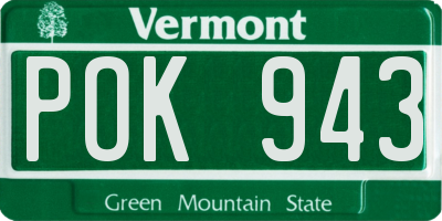 VT license plate POK943