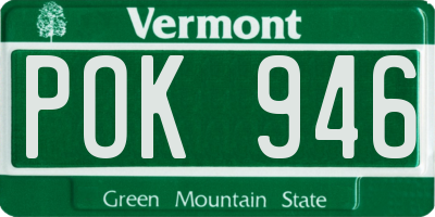 VT license plate POK946