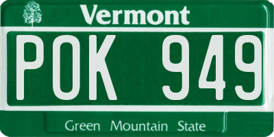 VT license plate POK949