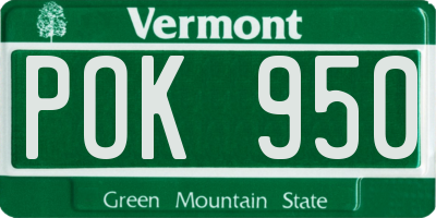 VT license plate POK950