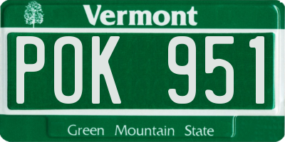 VT license plate POK951