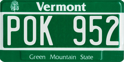 VT license plate POK952