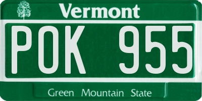 VT license plate POK955