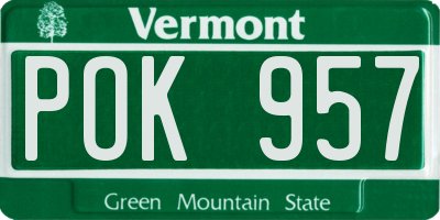 VT license plate POK957