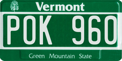 VT license plate POK960