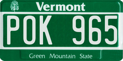VT license plate POK965