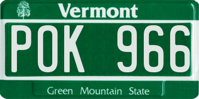 VT license plate POK966