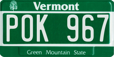 VT license plate POK967