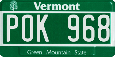 VT license plate POK968