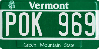 VT license plate POK969