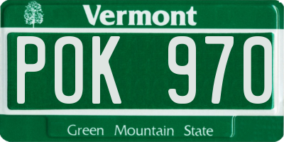 VT license plate POK970