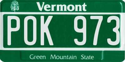 VT license plate POK973