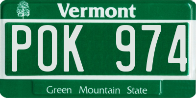 VT license plate POK974