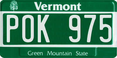 VT license plate POK975