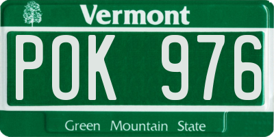 VT license plate POK976